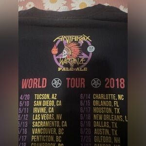2018 Anthrax World Tour Shirt.